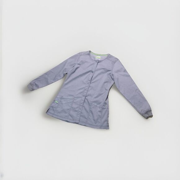 Landau ProFlex Pockets Scrub Medical Top Long Sleeves Size XS Jacket Button Up - Picture 2 of 5